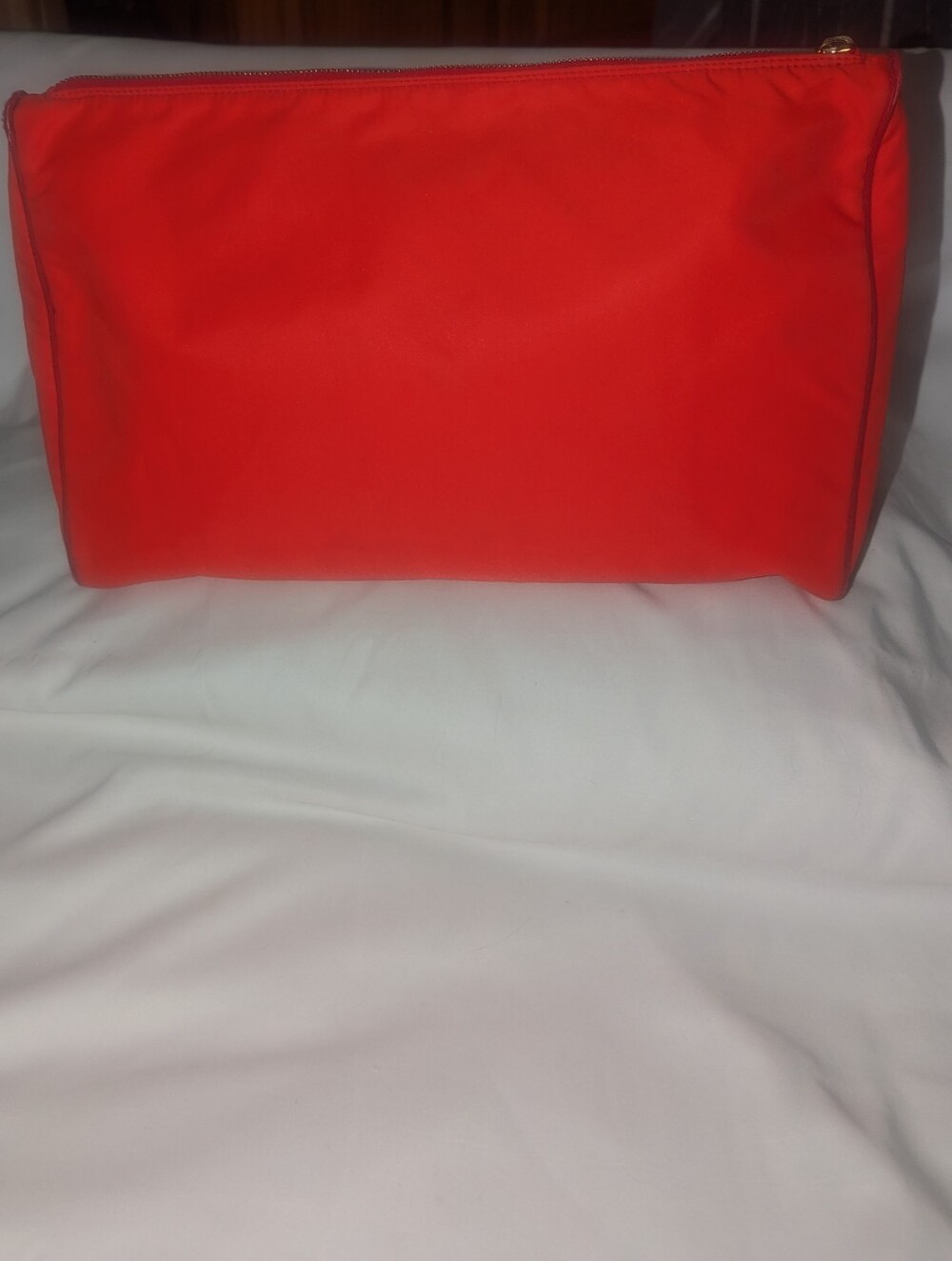 Fendi Vintage SAS Roma Red Zip Cosmetic Pouch Made In Italy